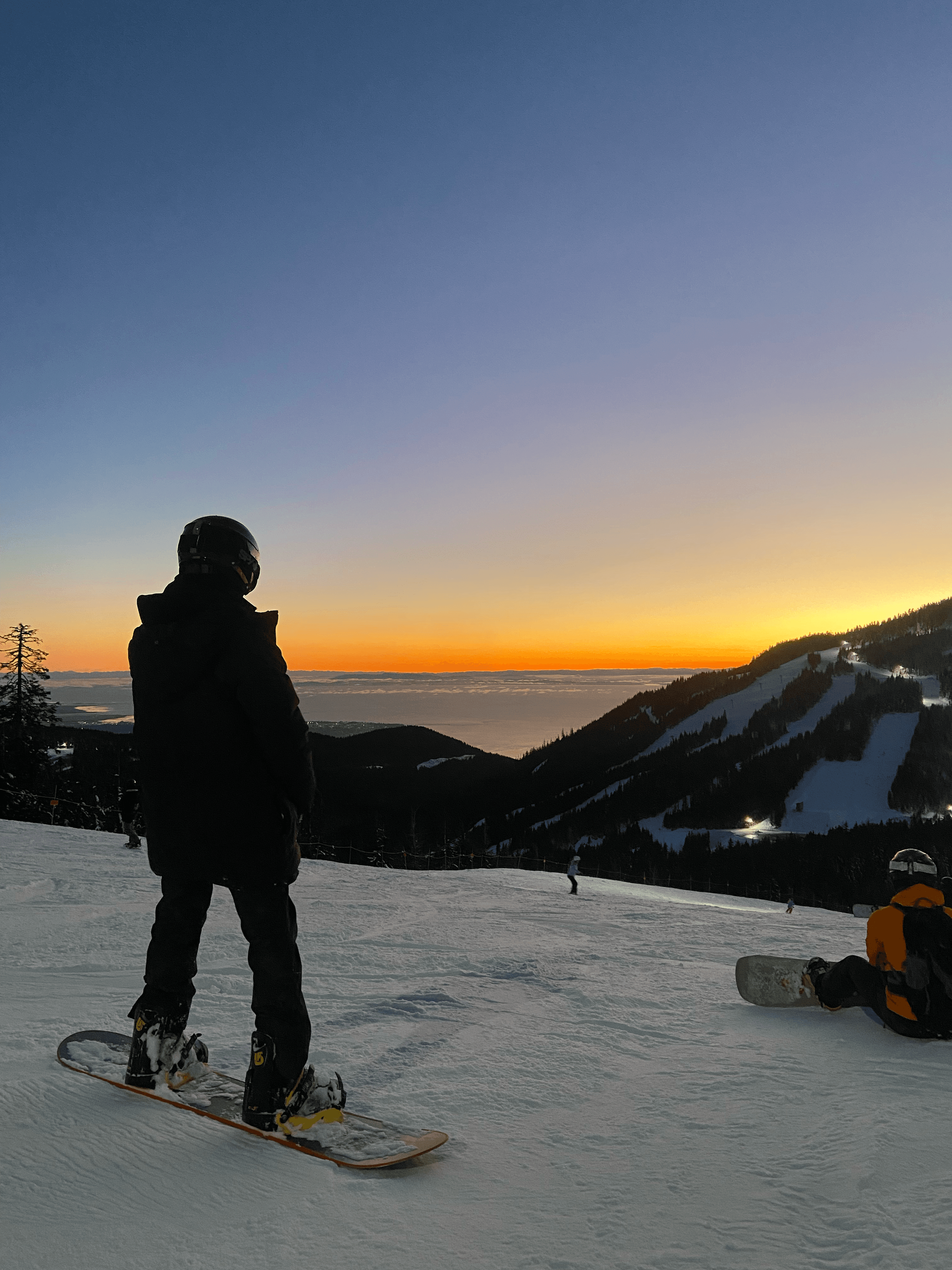 My first year snowboarding, a trip to Cypress Mountain.